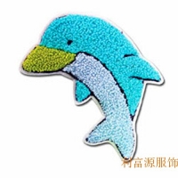 毛巾繡、毛巾繡花章、貼布毛巾繡、毛線繡花